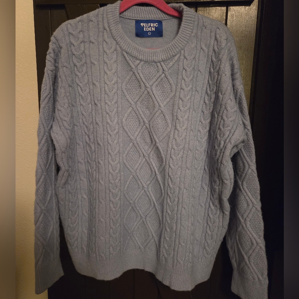 Aelfric Eden Blue Cable Knit Sweater